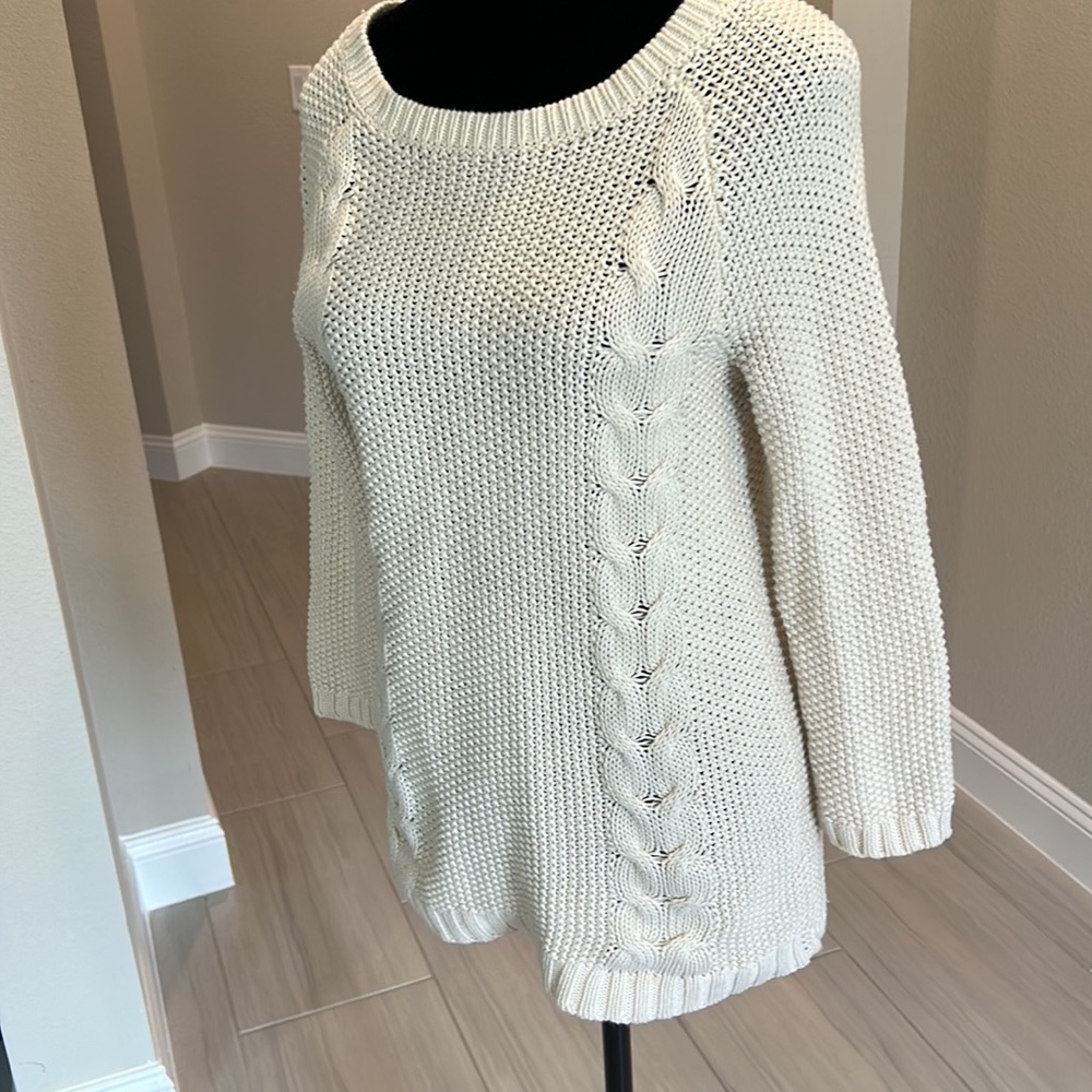 Cynthia Rowley 100% cotton cable knit sweater - Picture 2 of 5